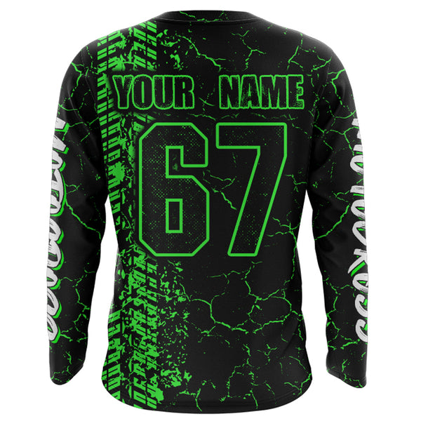 Motocross Racing Shirt Men Youth Upf30+ Dirt Bike Jersey Green MX Off-Road Long Sleeve XM136