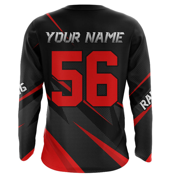 Custom Motocross Jersey Red Youth Men Kid UPF30+ Dirt Bike Shirt Motorcycle Shirt XM217