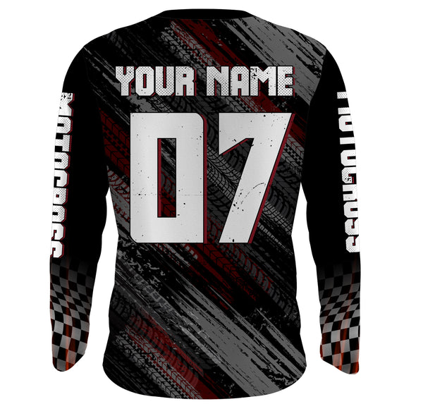 Custom ATV Riding Jersey Youth Upf30+ American Flag Quad Bike Shirt Men Kid ATV Racing MX47