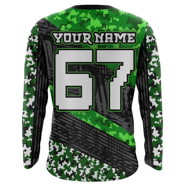 Motocross Racing Jersey Youth Upf30+ Green Dirt Bike Shirt MX Racing Jersey Motorcycle Shirt XM148