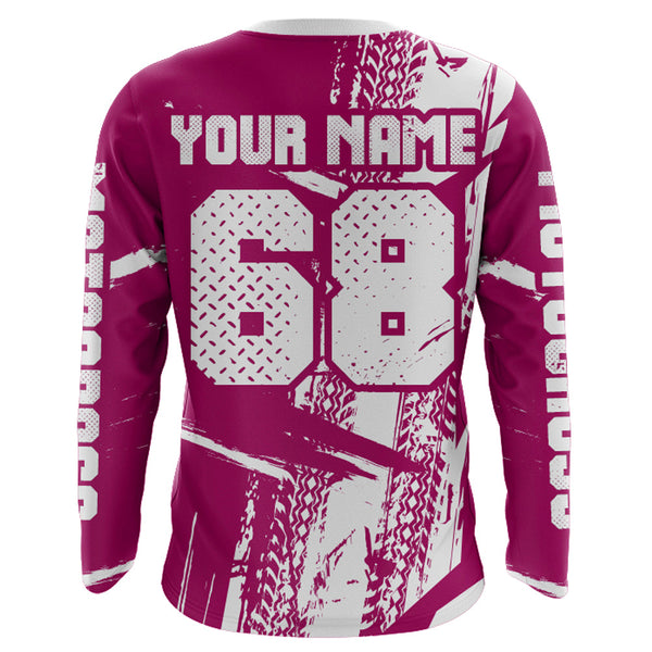 Custom Motocross Jersey Pink Dirt Bike Shirt Upf30+ Youth Motorcycle Racing Girls Off-road Jersey XM197