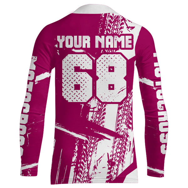 Custom Motocross Jersey Pink Dirt Bike Shirt Upf30+ Youth Motorcycle Racing Girls Off-road Jersey XM197