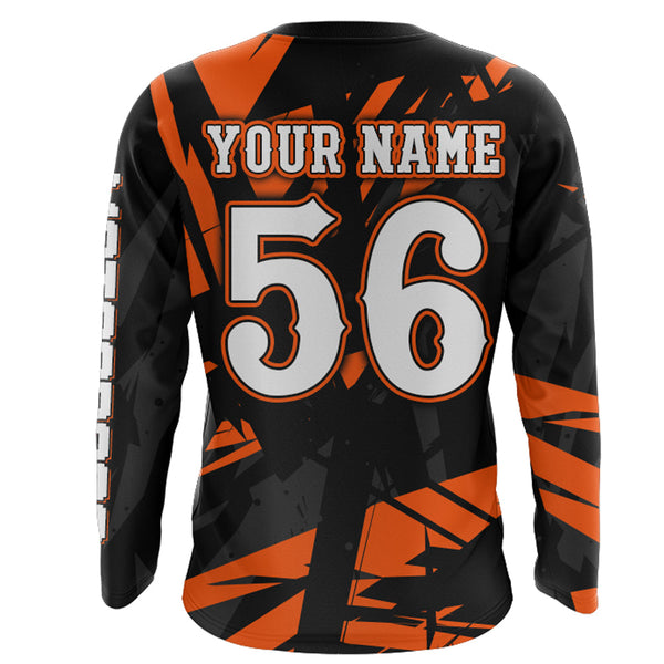 Motocross Racing Shirt Dirt Bike Jersey Men Kid Upf30+ Off-road Racing Jersey Orange XM229