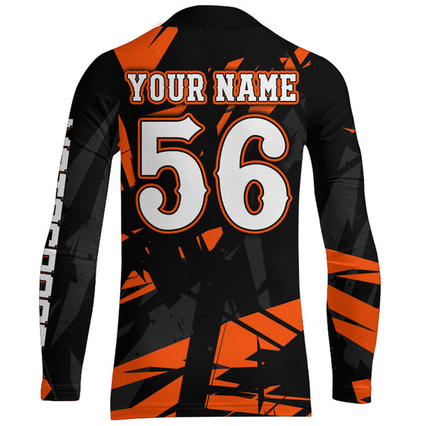 Motocross Racing Shirt Dirt Bike Jersey Men Kid Upf30+ Off-road Racing Jersey Orange XM229