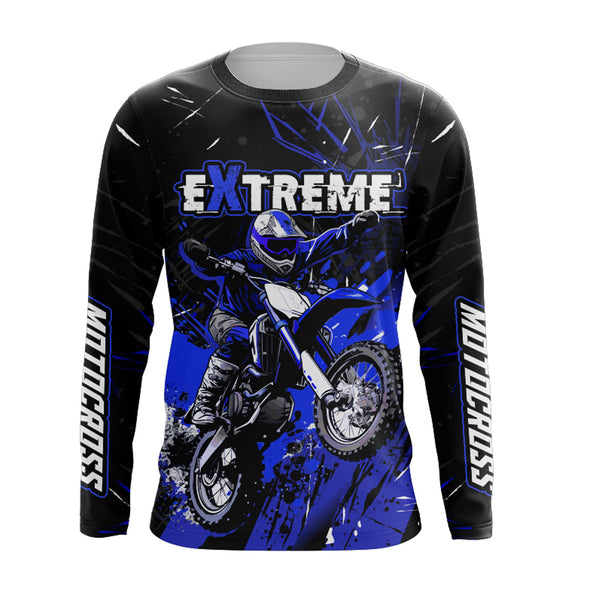 Jersey Custom Motocross UPF30+ Blue Dirt Bike Racing Jersey Men Women Kid Motorcycle Shirt XM20