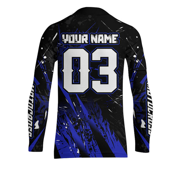 Jersey Custom Motocross UPF30+ Blue Dirt Bike Racing Jersey Men Women Kid Motorcycle Shirt XM20