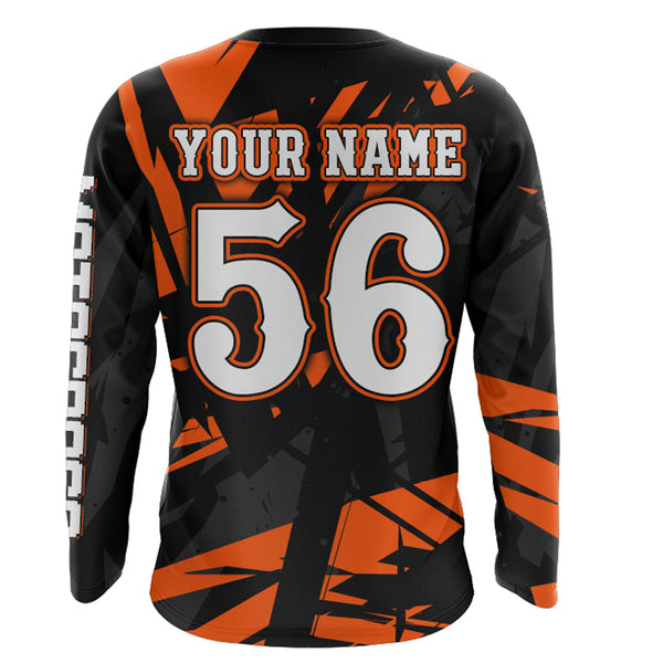 ATV Motocross Racing Jersey UPF30+ ATV Quad Bike Shirt Men Kid Off-road Jersey Orange MX60