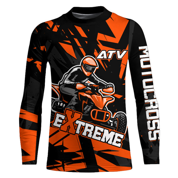 ATV Motocross Racing Jersey UPF30+ ATV Quad Bike Shirt Men Kid Off-road Jersey Orange MX60