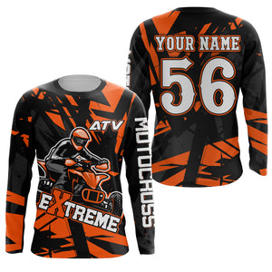 ATV Motocross Racing Jersey UPF30+ ATV Quad Bike Shirt Men Kid Off-road Jersey Orange MX60