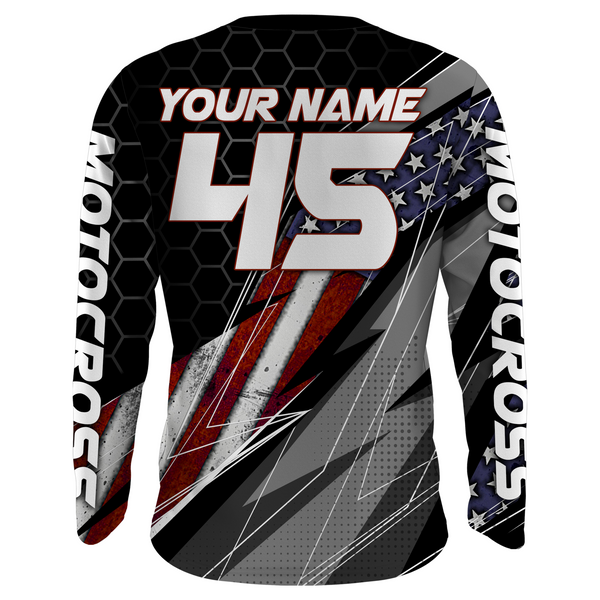 ATV Motocross Jersey Upf30+ ATV Quad Bike Shirt Men Kid American Flag ATV Racing Jersey MX29