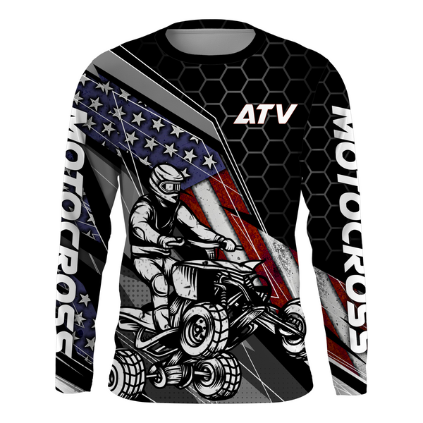 ATV Motocross Jersey Upf30+ ATV Quad Bike Shirt Men Kid American Flag ATV Racing Jersey MX29