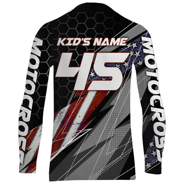 ATV Motocross Jersey Upf30+ ATV Quad Bike Shirt Men Kid American Flag ATV Racing Jersey MX29