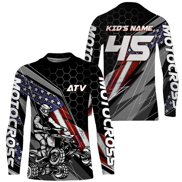 ATV Motocross Jersey Upf30+ ATV Quad Bike Shirt Men Kid American Flag ATV Racing Jersey MX29