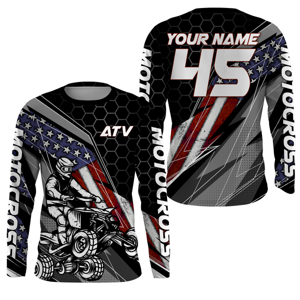 ATV Motocross Jersey Upf30+ ATV Quad Bike Shirt Men Kid American Flag ATV Racing Jersey MX29