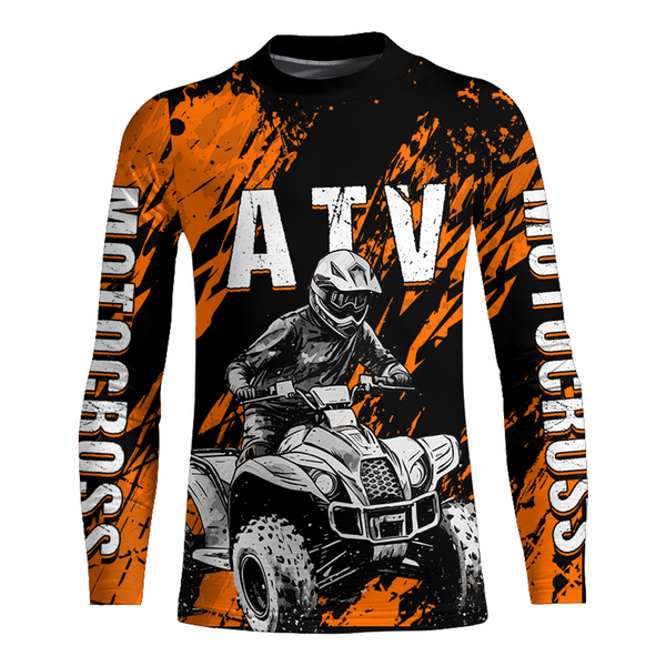 ATV Motocross Jersey Orange Upf30+ Quad Bike Off-Road Jersey Men Kid ATV Riding Shirt MX65