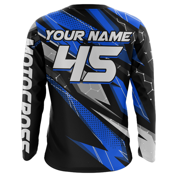 ATV Motocross Jersey Blue Upf30+ Kid Men Quad Bike Shirt Custom ATV MX Off-Road Jersey MX31