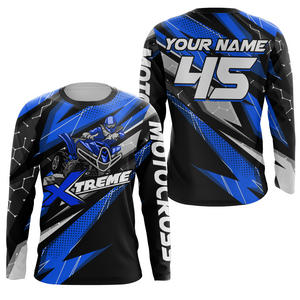 ATV Motocross Jersey Blue Upf30+ Kid Men Quad Bike Shirt Custom ATV MX Off-Road Jersey MX31