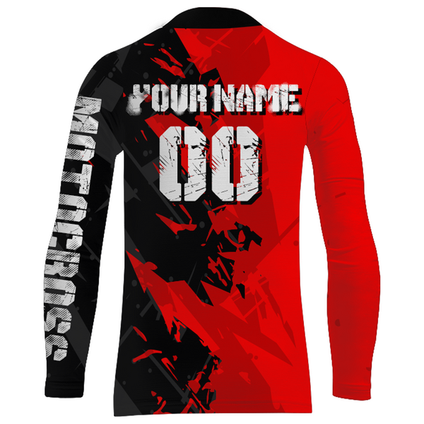 ATV Motocross Racing Jersey Red Upf30+ Kid Men Quad Bike Shirt ATV Off-Road Jersey MX32