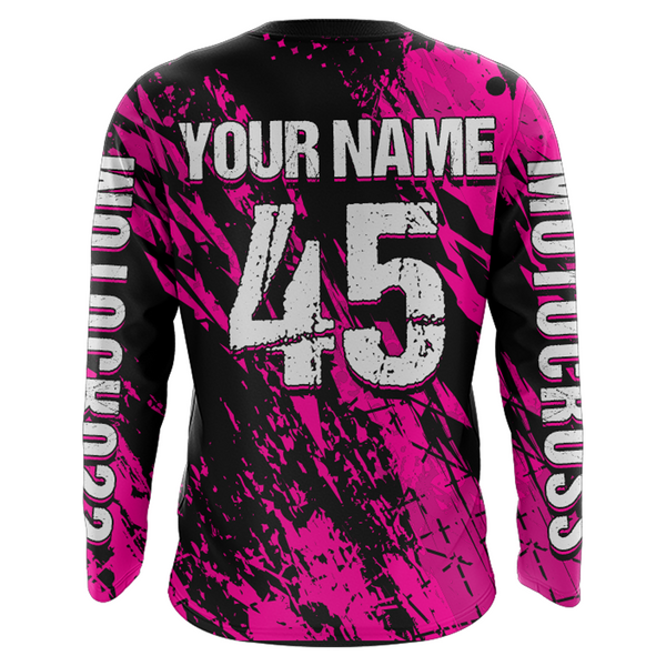 Dirt Bike Racing Jersey Pink Upf30+ Motocross Shirt Kid Girl Women Riding Jersey XM269