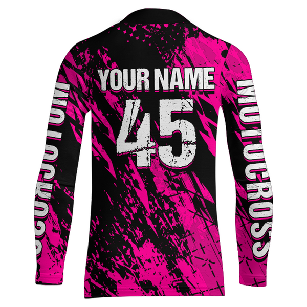 Dirt Bike Racing Jersey Pink Upf30+ Motocross Shirt Kid Girl Women Riding Jersey XM269