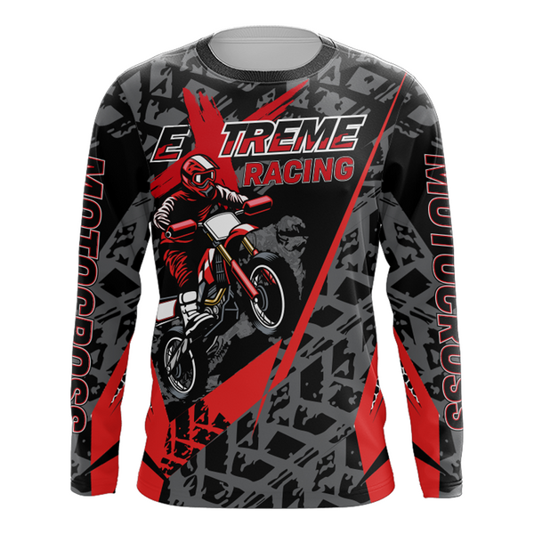 Red Motocross Racing Jersey Youth Men Kid Upf30+ Dirt Bike Motorcycle Riding Off-Road XM139