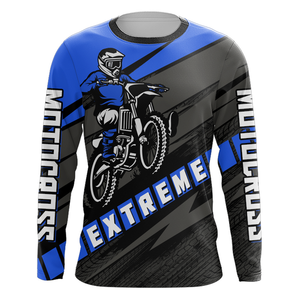 Custom Motocross Jersey Upf30+ Dirt Bike Youth Shirt MX Racing Adult Kid Blue Jersey XM210