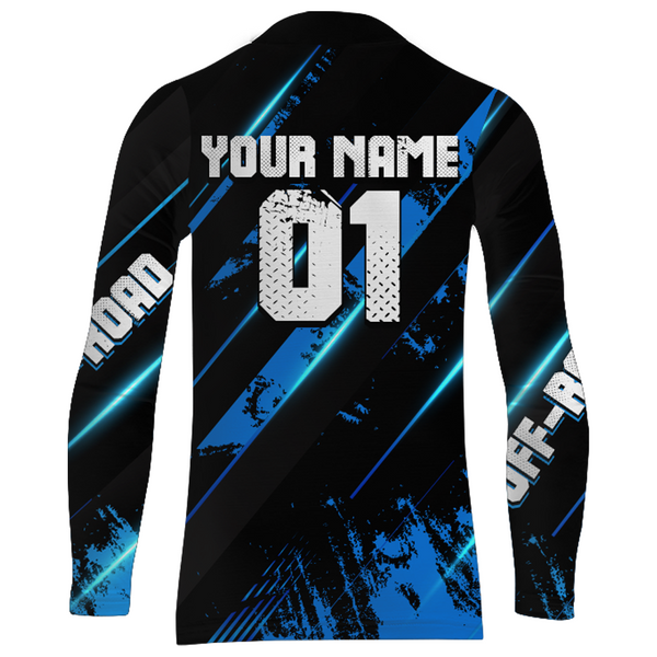 Motocross Jersey Youth Men UPF30+ Black Blue Dirt Bike Shirt MX Racing Motorcycle Jersey XM212