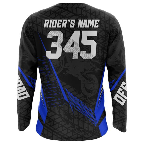 Motocross Racing Jersey Kid Women Men Dirt Bike Shirt Upf30+ Off-road Jersey Blue XM254