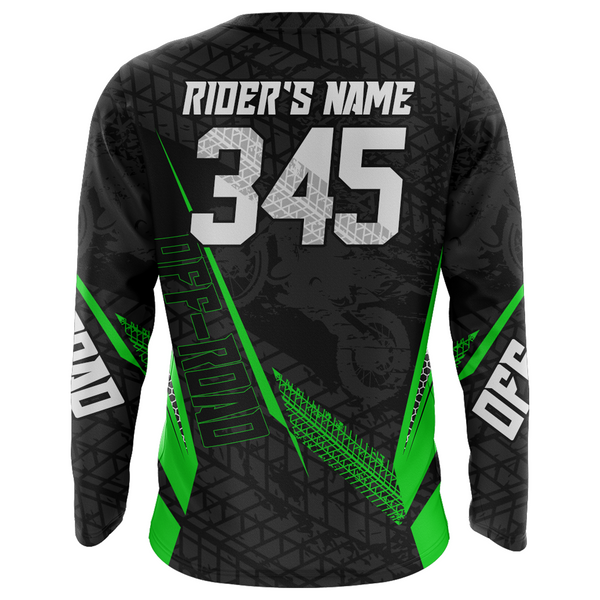 Motocross Racing Jersey Youth Men Kid Upf30+ Off-road Dirt Bike Shirt Motorcycle Green XM215