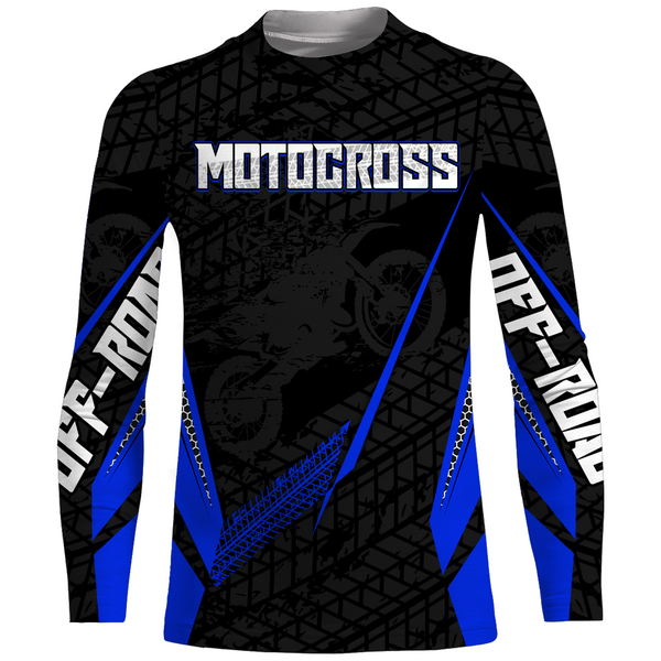 Motocross Racing Jersey Kid Women Men Dirt Bike Shirt Upf30+ Off-road Jersey Blue XM254