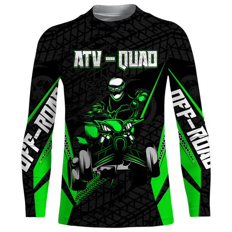 ATV Motocross Jersey Green UPF30+ Kid Men Quad Bike Shirt Custom ATV MX Off-Road Jersey MX54