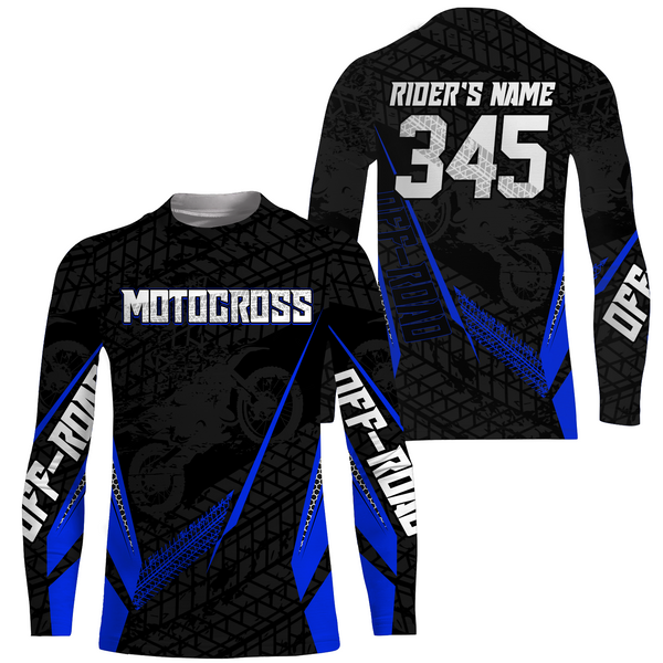 Motocross Racing Jersey Kid Women Men Dirt Bike Shirt Upf30+ Off-road Jersey Blue XM254