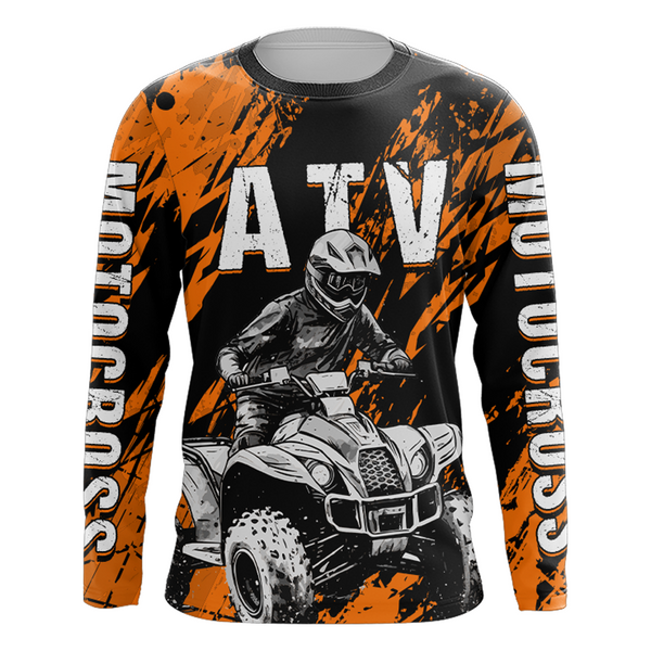 ATV Motocross Jersey Orange Upf30+ Quad Bike Off-Road Jersey Men Kid ATV Riding Shirt MX65