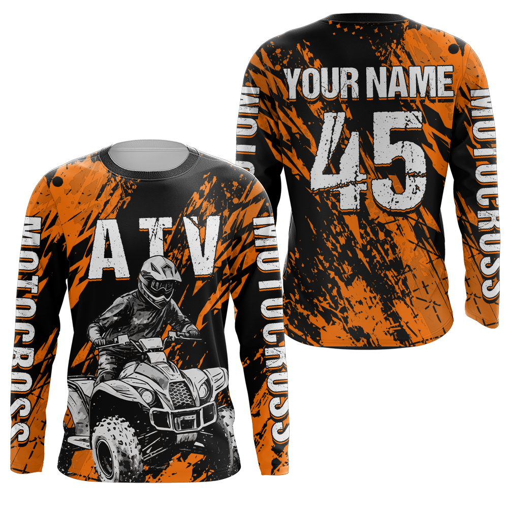 ATV Motocross Jersey Orange Upf30+ Quad Bike Off-Road Jersey Men Kid ATV Riding Shirt MX65