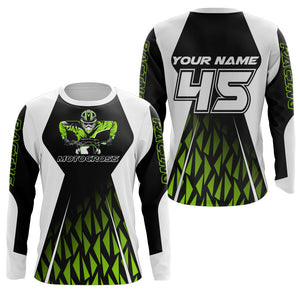 Green Motocross Jersey UPF30+ Dirt Bike Youth Motocross Riding Shirt Men Women Kid Off-Road XM12