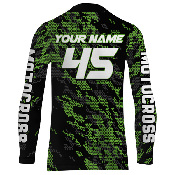 Motocross Jersey Green Upf30+ Dirt Bike Racing Off-Road Jersey Motorcycle Long Sleeves XM146