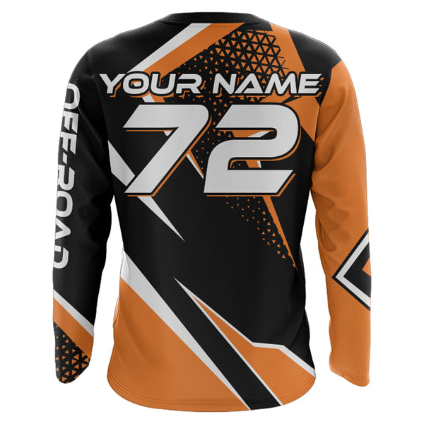 Personalized Orange Racing Jersey Upf30+ Motocross Extreme Kid&Adult Dirt Bike Motorcycle Shirt XM16