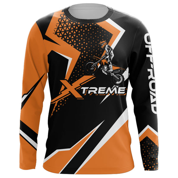 Personalized Orange Racing Jersey Upf30+ Motocross Extreme Kid&Adult Dirt Bike Motorcycle Shirt XM16