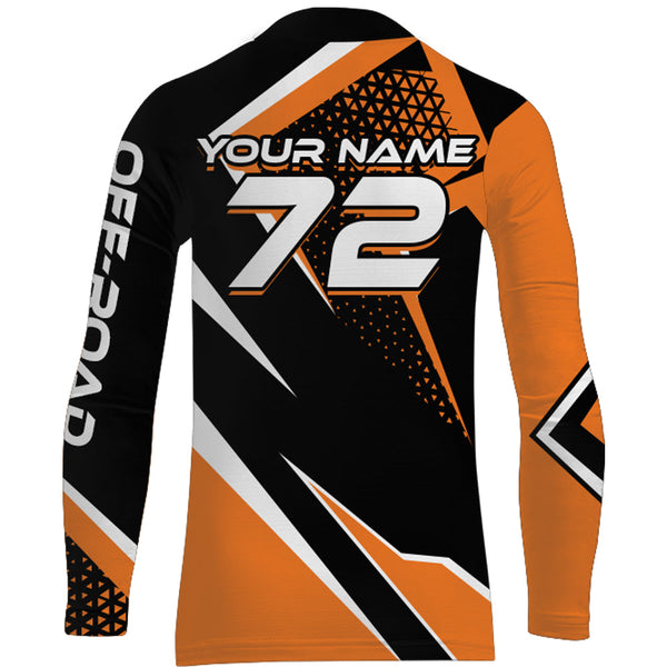 Personalized Orange Racing Jersey Upf30+ Motocross Extreme Kid&Adult Dirt Bike Motorcycle Shirt XM16