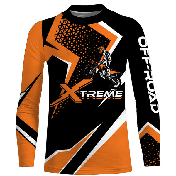 Personalized Orange Racing Jersey Upf30+ Motocross Extreme Kid&Adult Dirt Bike Motorcycle Shirt XM16