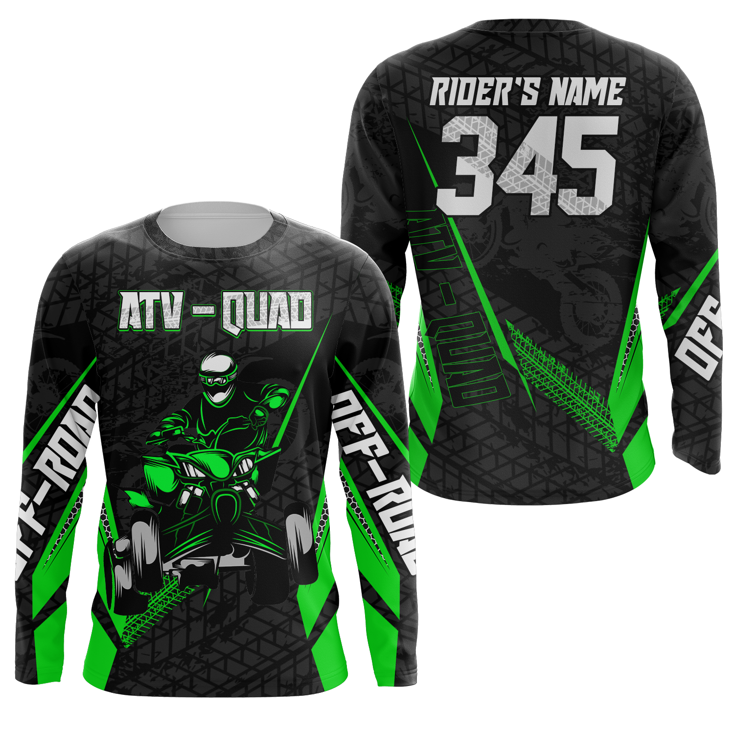 ATV Motocross Jersey Green UPF30+ Kid Men Quad Bike Shirt Custom ATV MX Off-Road Jersey MX54