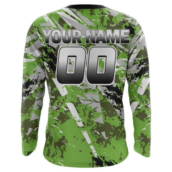 ATV Motocross Racing Jersey Green Upf30+ ATV Quad Bike Jersey Off-road Men Kid Women MX06