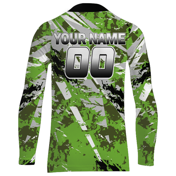 ATV Motocross Racing Jersey Green Upf30+ ATV Quad Bike Jersey Off-road Men Kid Women MX06