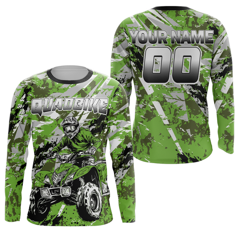 ATV Motocross Racing Jersey Green Upf30+ ATV Quad Bike Jersey Off-road Men Kid Women MX06