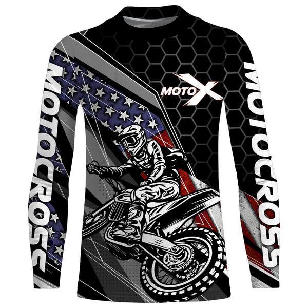 Custom Motocross Jersey American Kid&Adult UPF30+ Dirt Bike Racing Off-road Motorcycle Shirt| XM105
