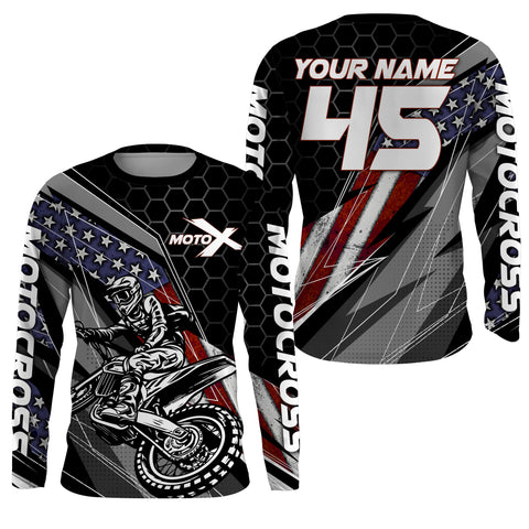 Custom Motocross Jersey American Kid&Adult UPF30+ Dirt Bike Racing Off-road Motorcycle Shirt| XM105