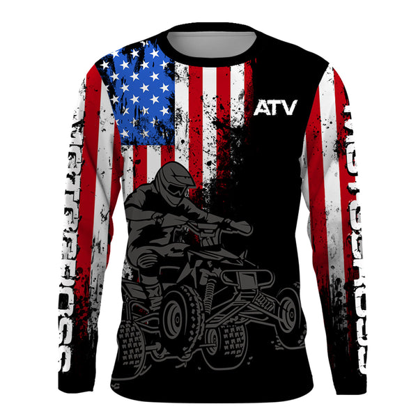 ATV Motocross Racing Jersey American Flag Upf30+ ATV Quad Bike Jersey Men Kid Women MX73