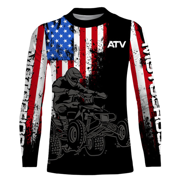 ATV Motocross Racing Jersey American Flag Upf30+ ATV Quad Bike Jersey Men Kid Women MX73