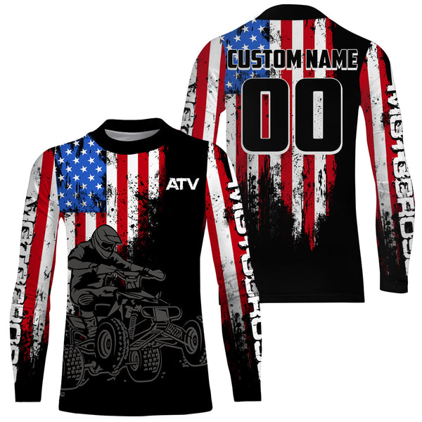 ATV Motocross Racing Jersey American Flag Upf30+ ATV Quad Bike Jersey Men Kid Women MX73