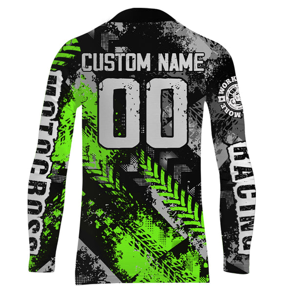 Motocross Racing Jersey Green Upf30+ Dirt Bike Shirt Men Kid Racing Motorcycle Jersey XM246